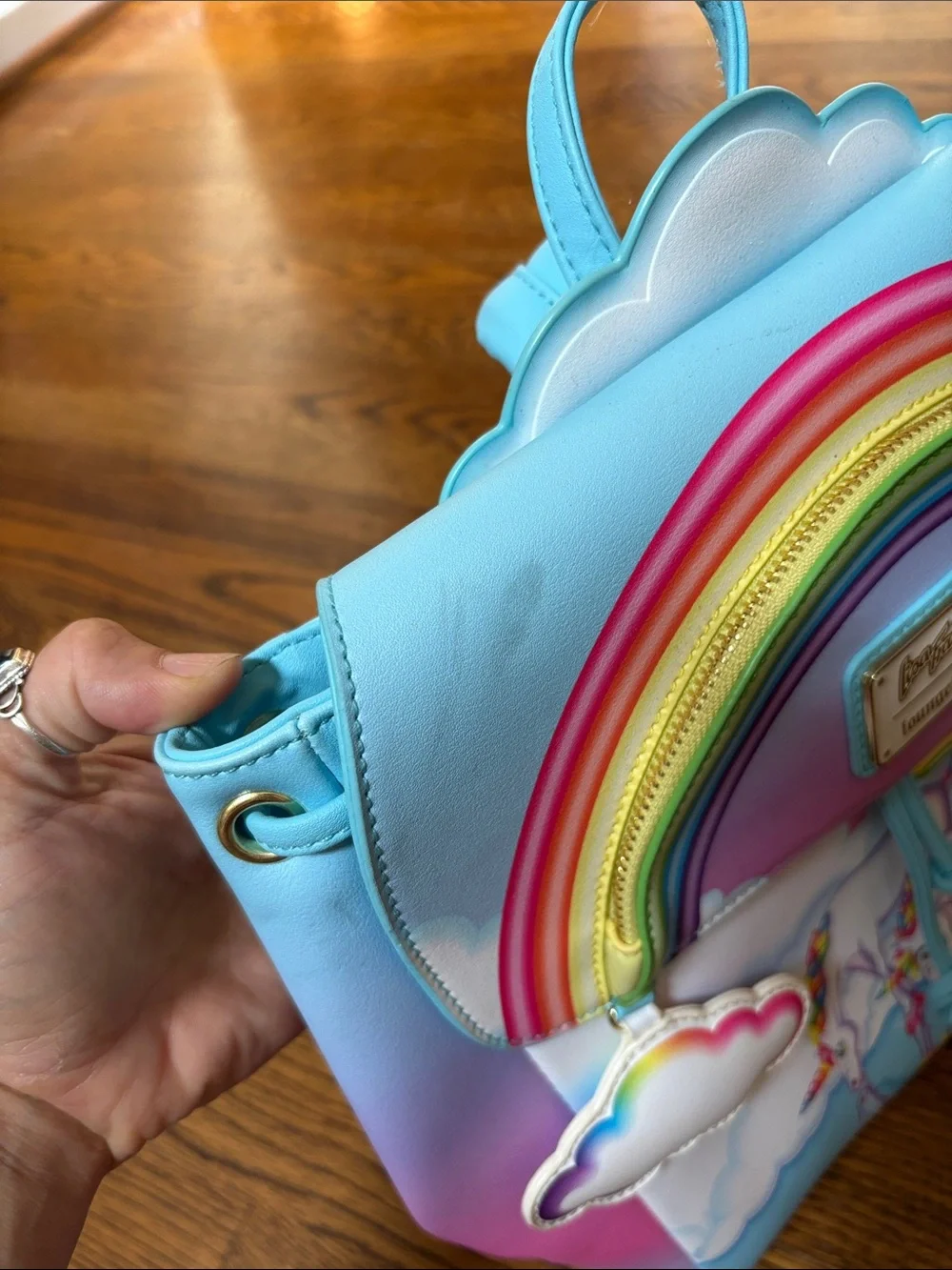 Loungefly Pastel Rainbow Unicorn Mini Backpack - Blue, Pink, Purple Lisa Frank